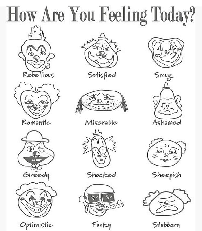 Printable Feelings Chart Funny