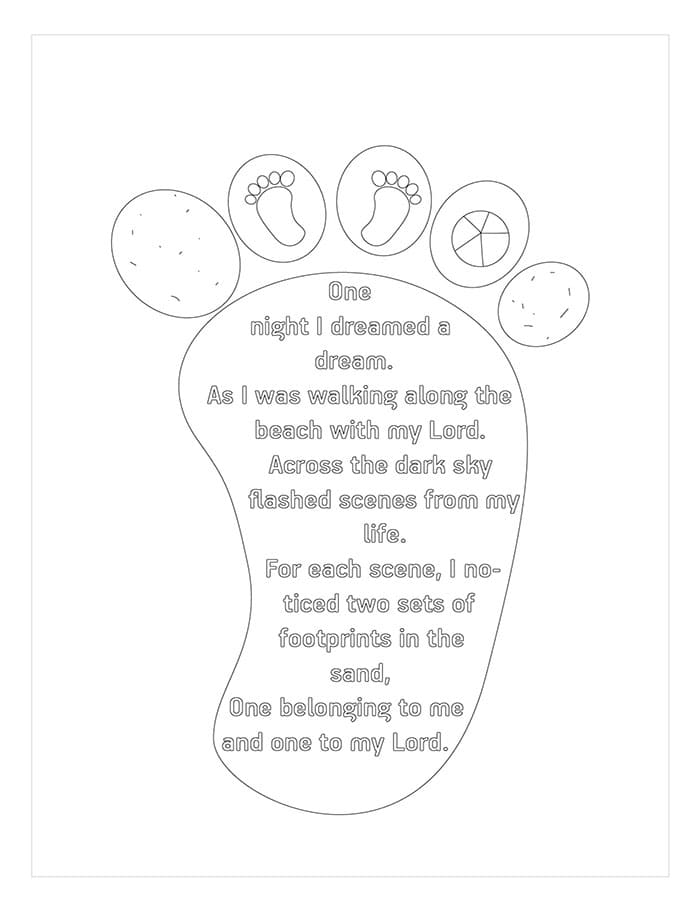 Printable Footprints In The Sand Text