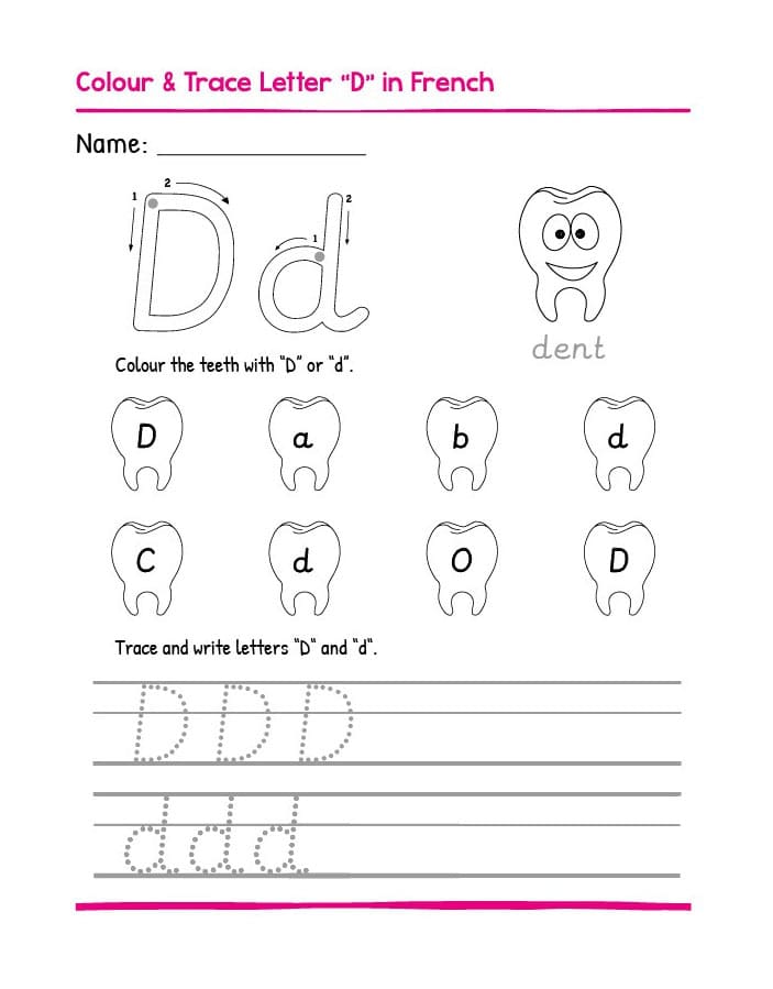 Printable French Letter D