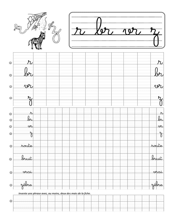 Printable French Letters Handwriting