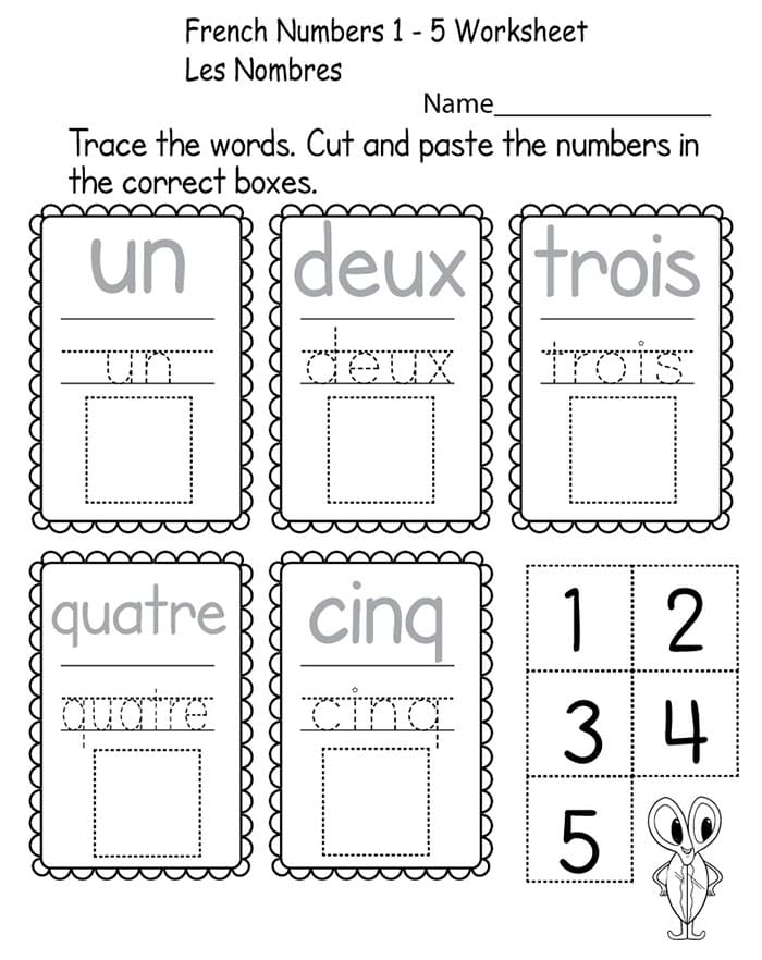 Printable French Numbers Handwriting