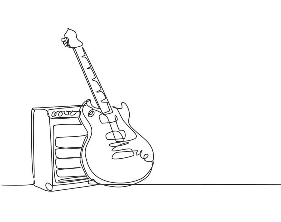 Printable Guitar Drawing