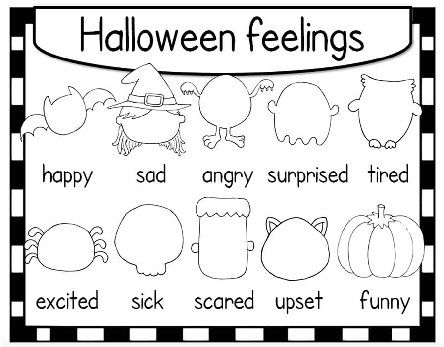 Printable Halloween Feelings Chart