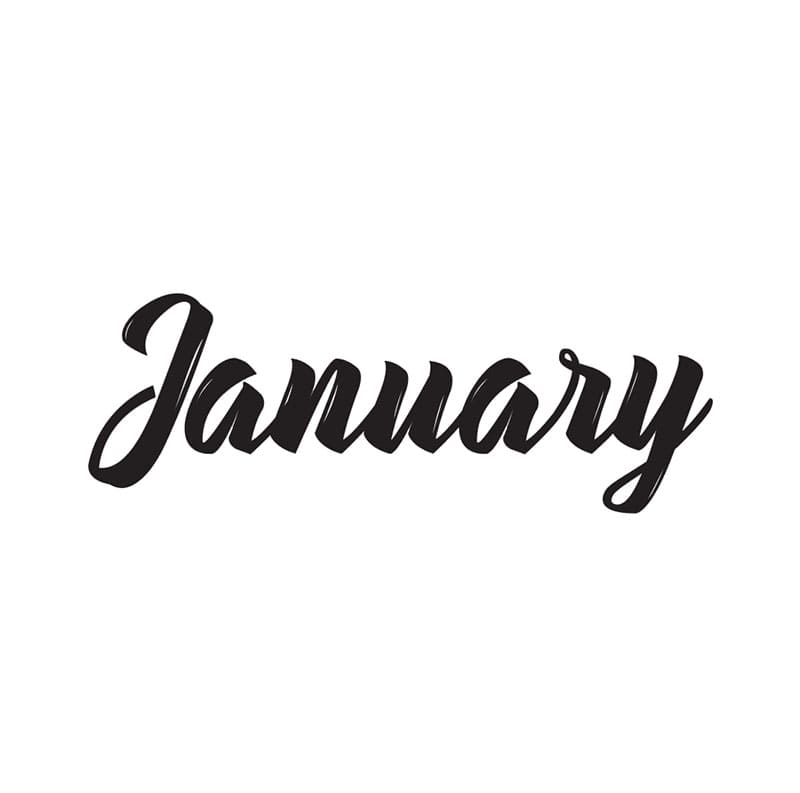 Printable January In Fancy Letters