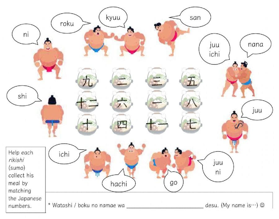 Printable Japanese Numbers Lesson