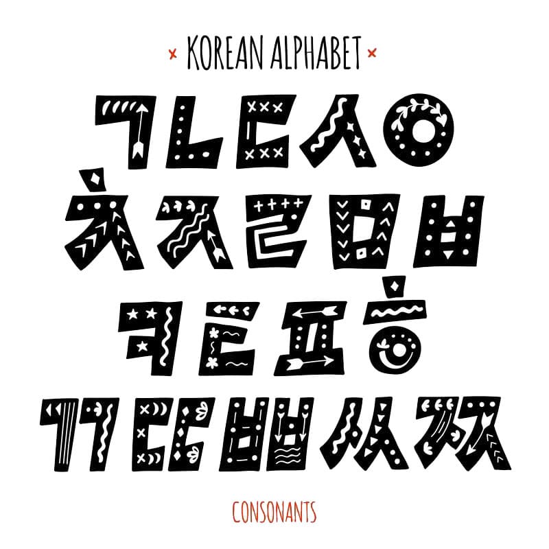 Printable Korean Letters Design