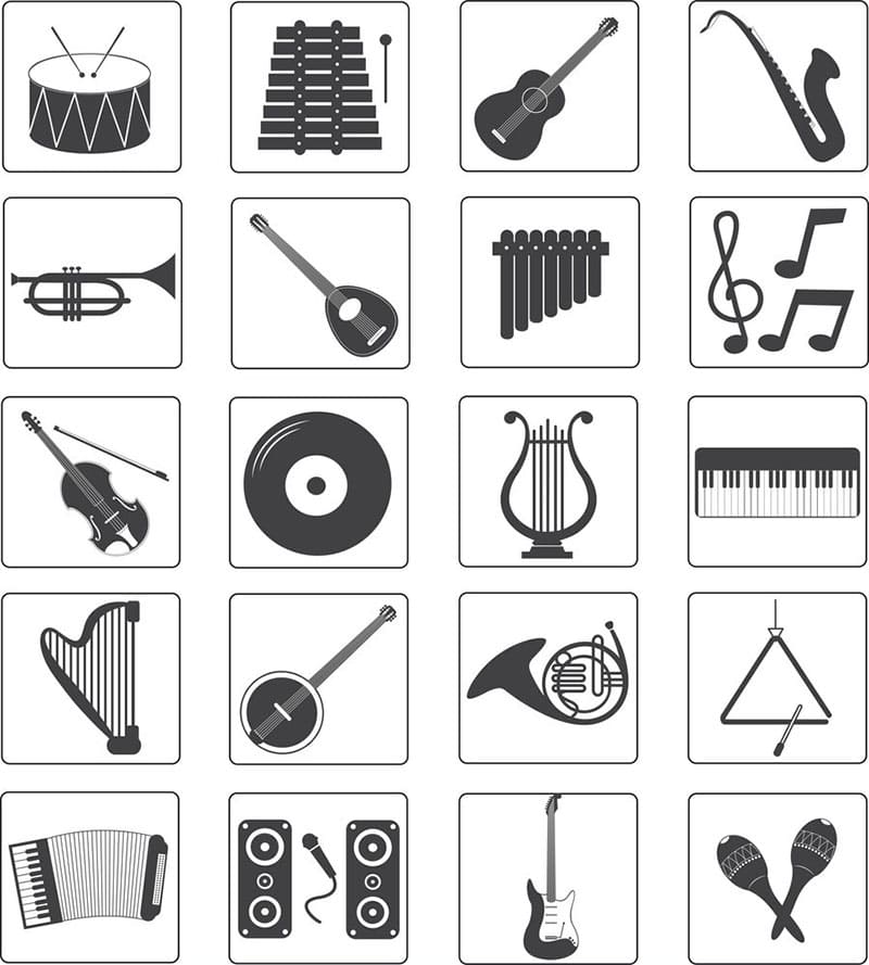 Printable Music Instrument Icons