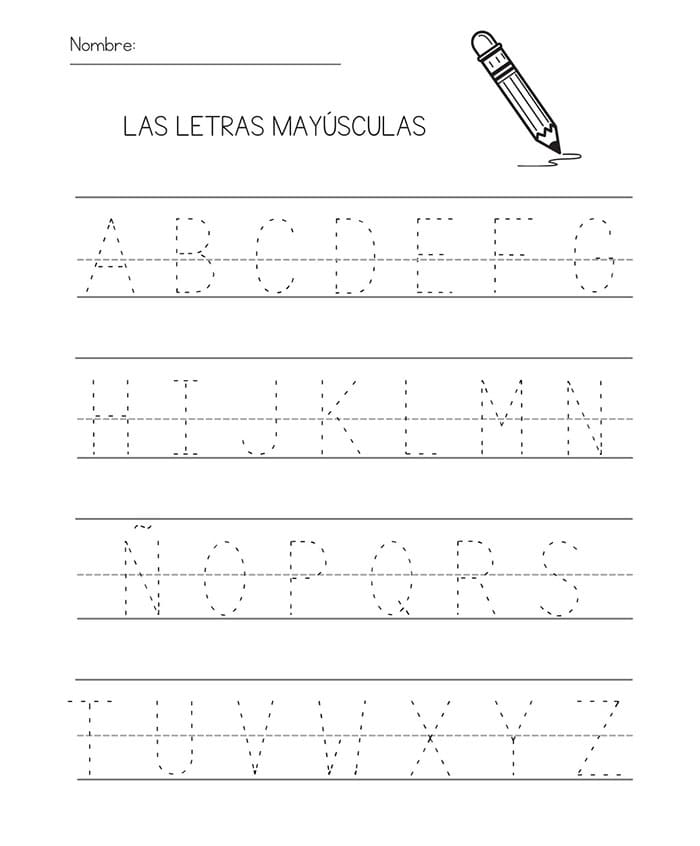 Printable Spanish Letters Practice