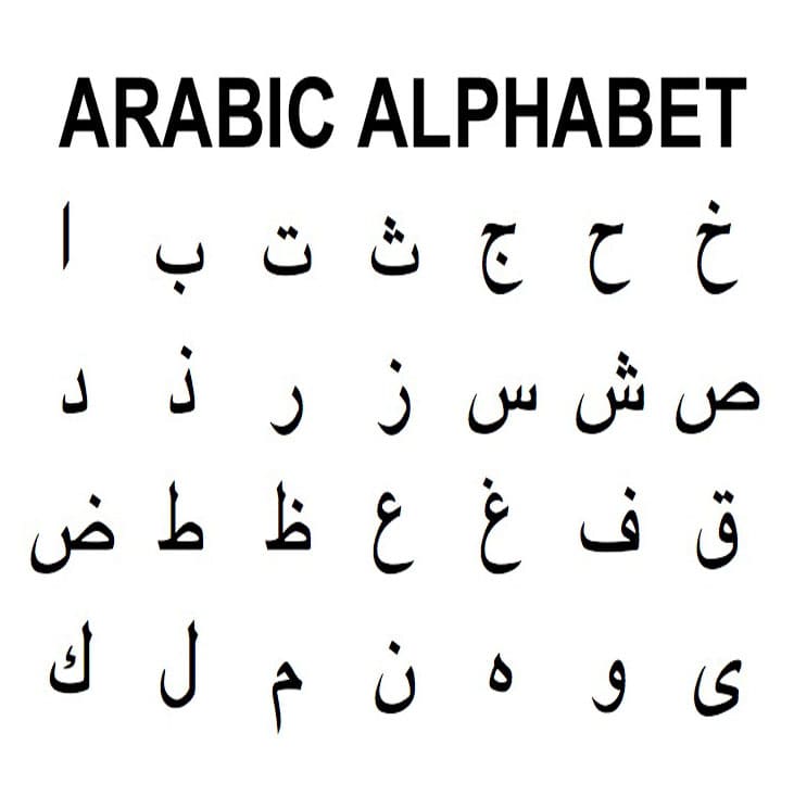 Printable Arabic Letters Alphabet