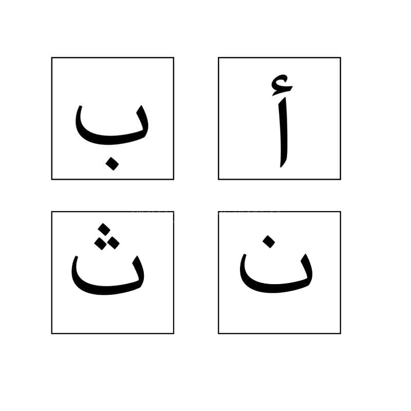 Printable Arabic Letters Flashcards