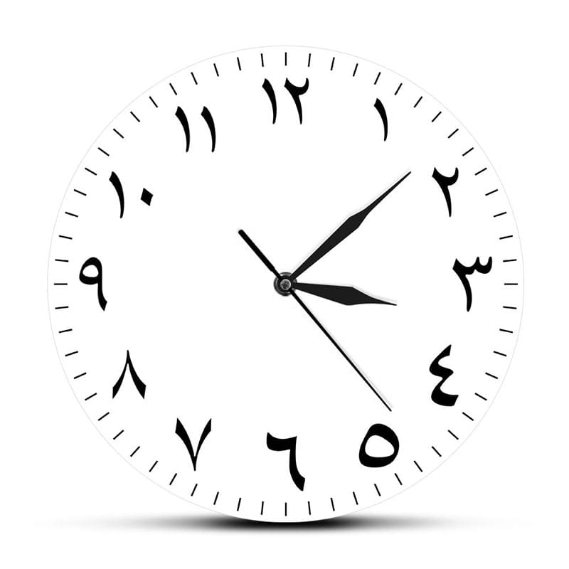 Printable Arabic Numbers Clock