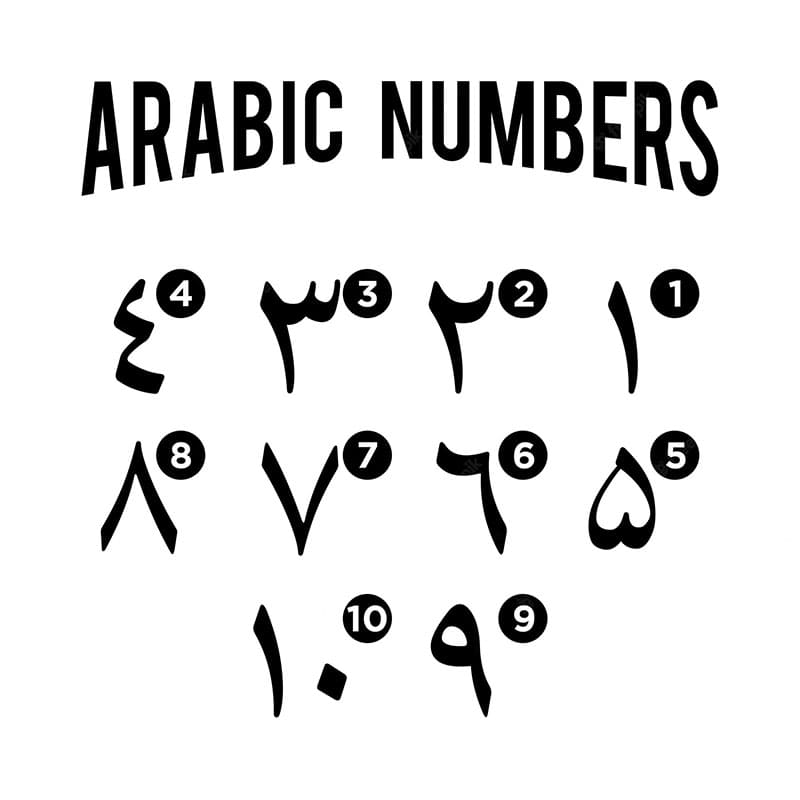 Printable Arabic Numbers Design