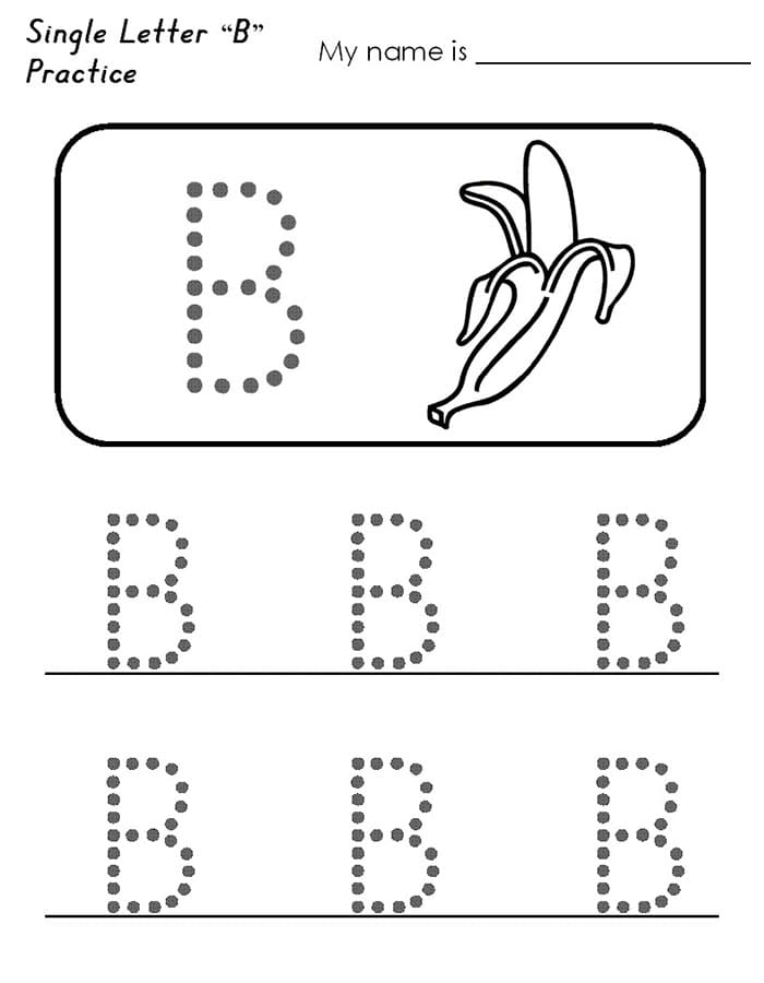 Printable Capital Letter B Tracing Worksheets