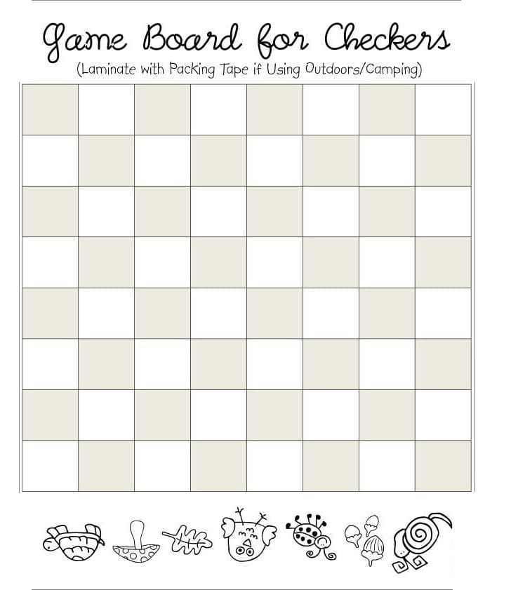 Printable Checkerboard Game Squares
