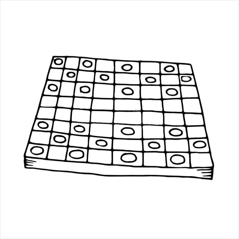 Printable Checkerboard Game Stencil