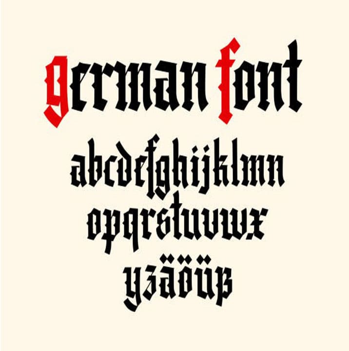 Printable German Letters Font