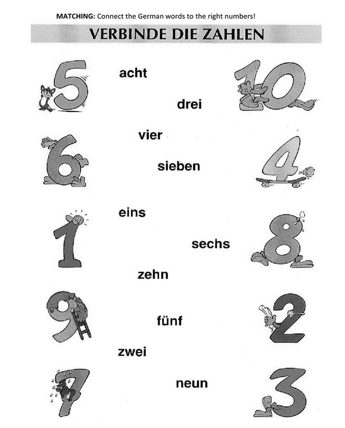 Printable German Numbers 3