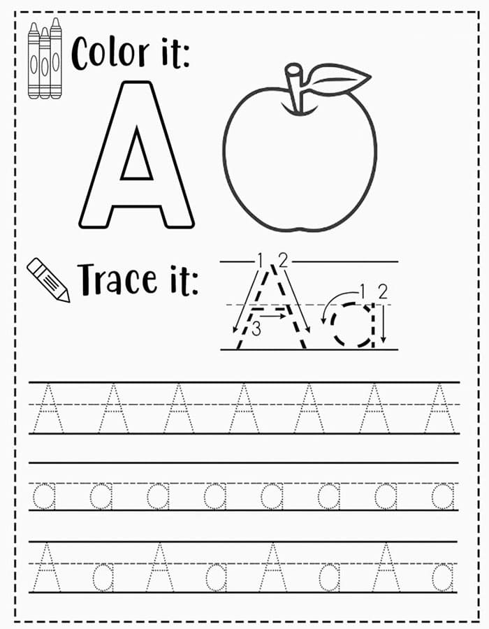 Printable Letter A Tracing And Writing