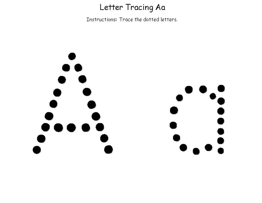 Printable Letter A Tracing Black
