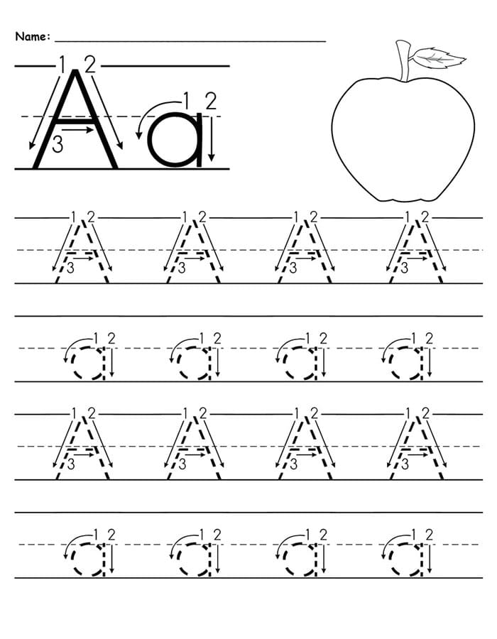 Printable Letter A Tracing Worksheets Free