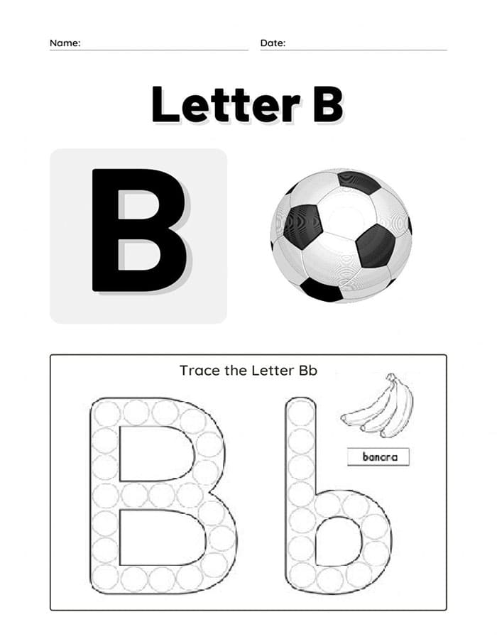 Printable Letter B Tracing And Coloring