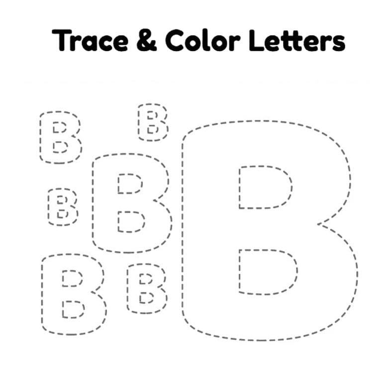 Printable Letter B Tracing Colors