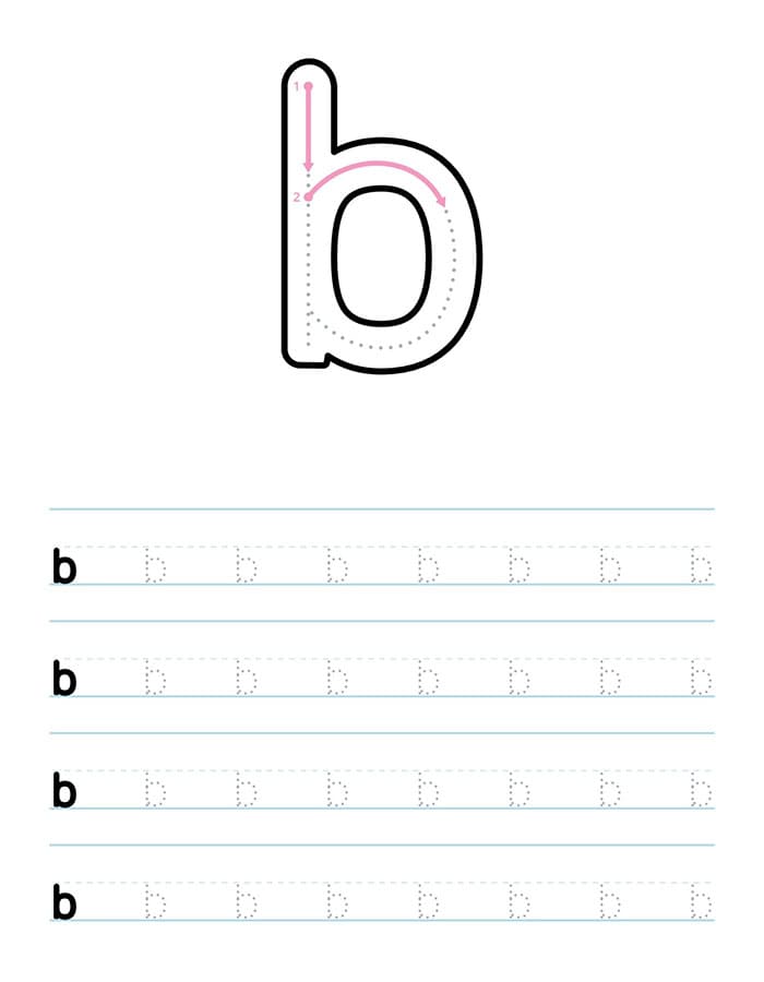 Printable Letter B Tracing Drawing