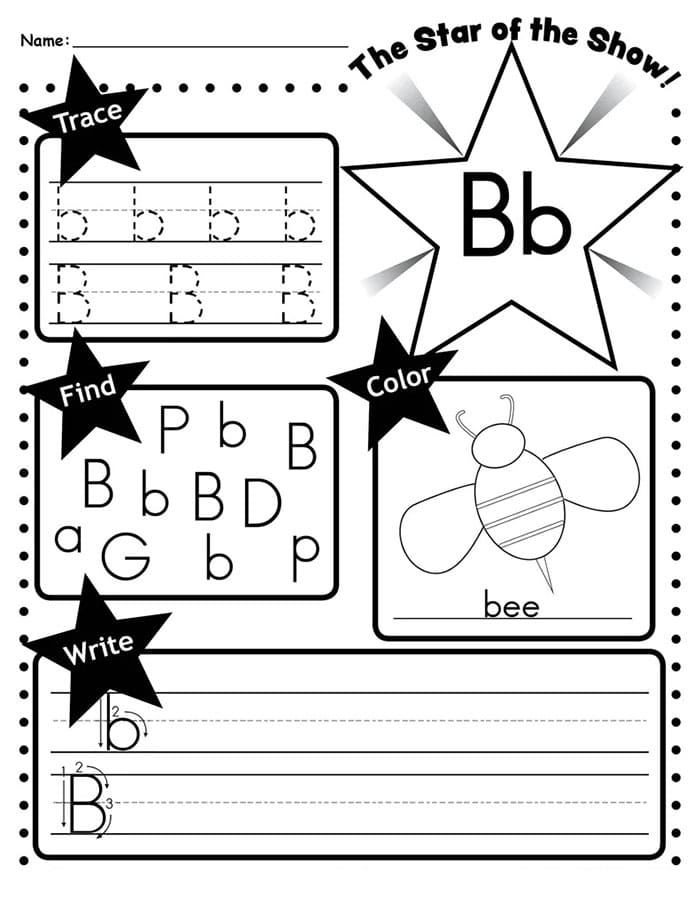 Printable Letter B Tracing Easy