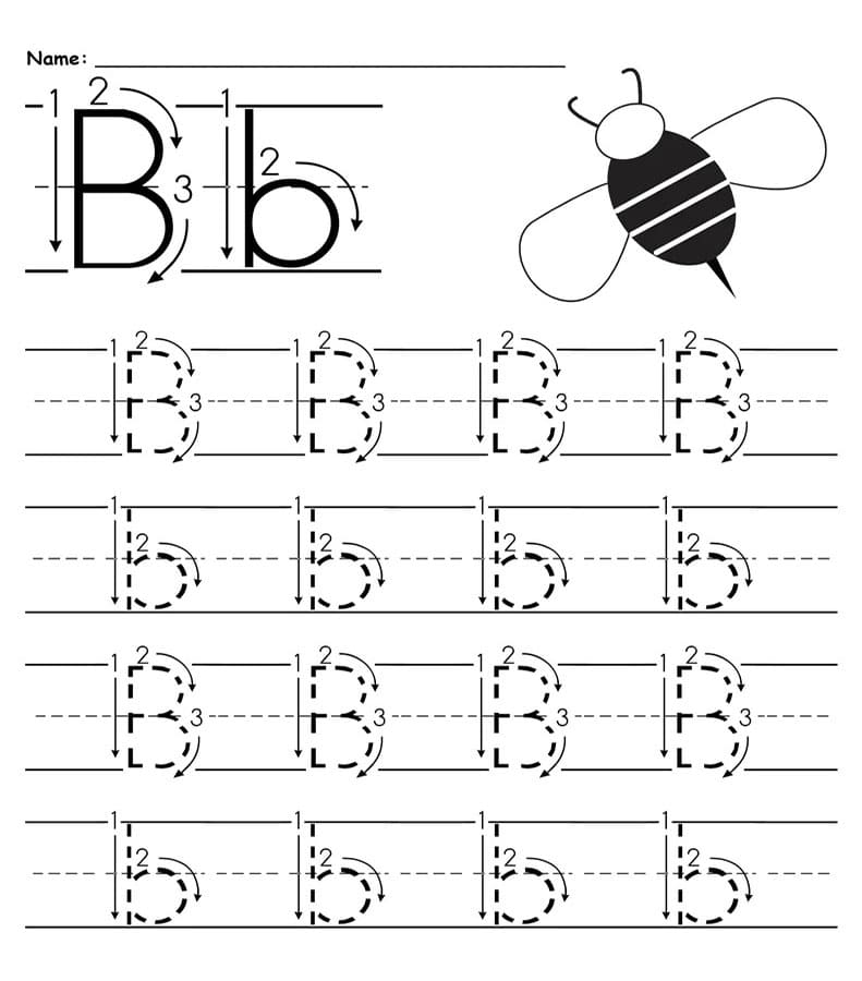 Printable Letter B Tracing Sheet Free