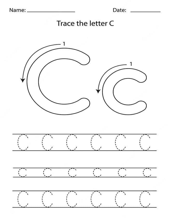 Printable Letter C Tracing Activity
