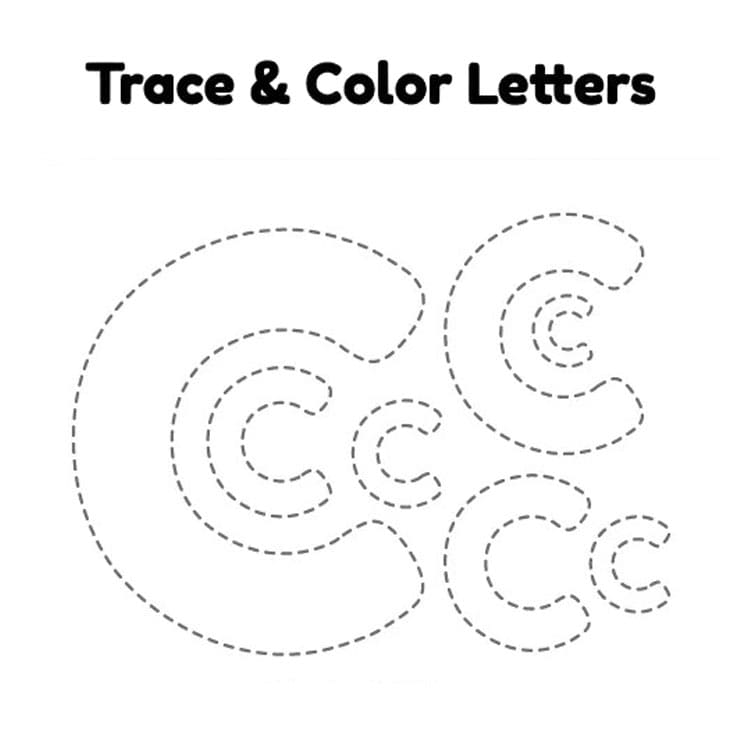 Printable Letter C Tracing Coloring