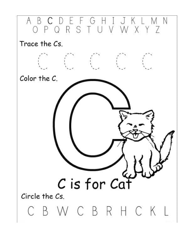 Printable Letter C Tracing Page