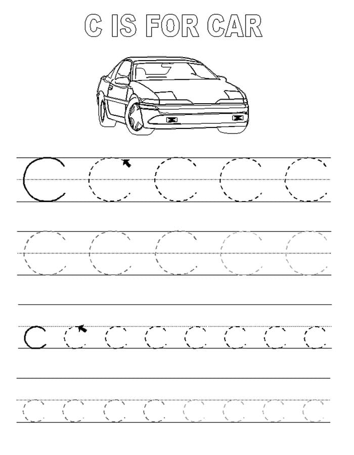 Printable Letter C Tracing Worksheets Free