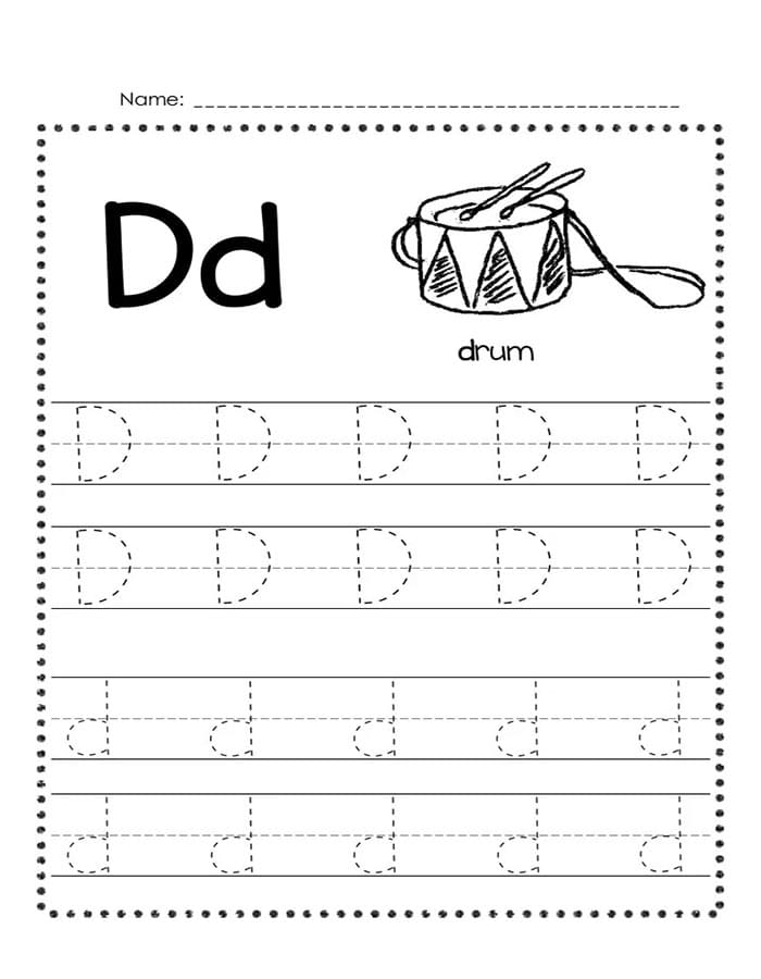 Printable Letter D Tracing Activity
