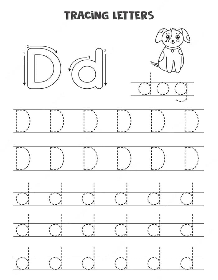 Printable Letter D Tracing And Writing