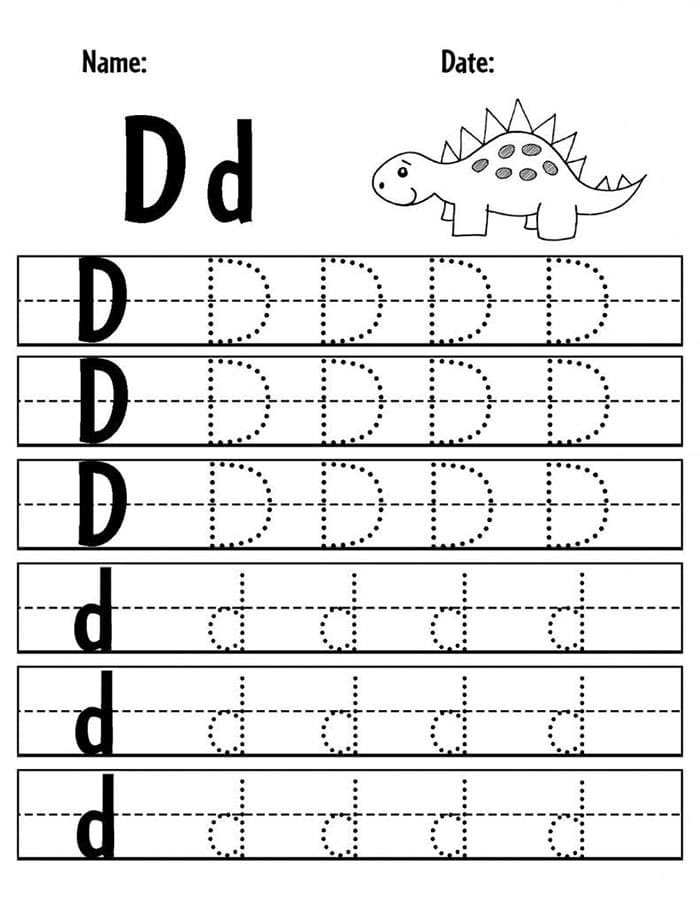 Printable Letter D Tracing Drawing