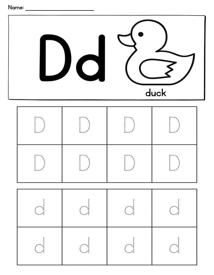 Printable Letter D Tracing Online