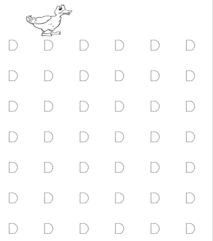 Printable Letter D Tracing Sheet