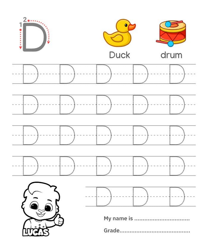 Printable Letter D Tracing Uppercase
