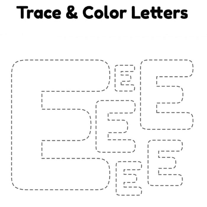Printable Letter E Tracing Coloring