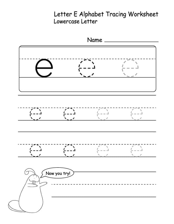 Printable Letter E Tracing For Preschool