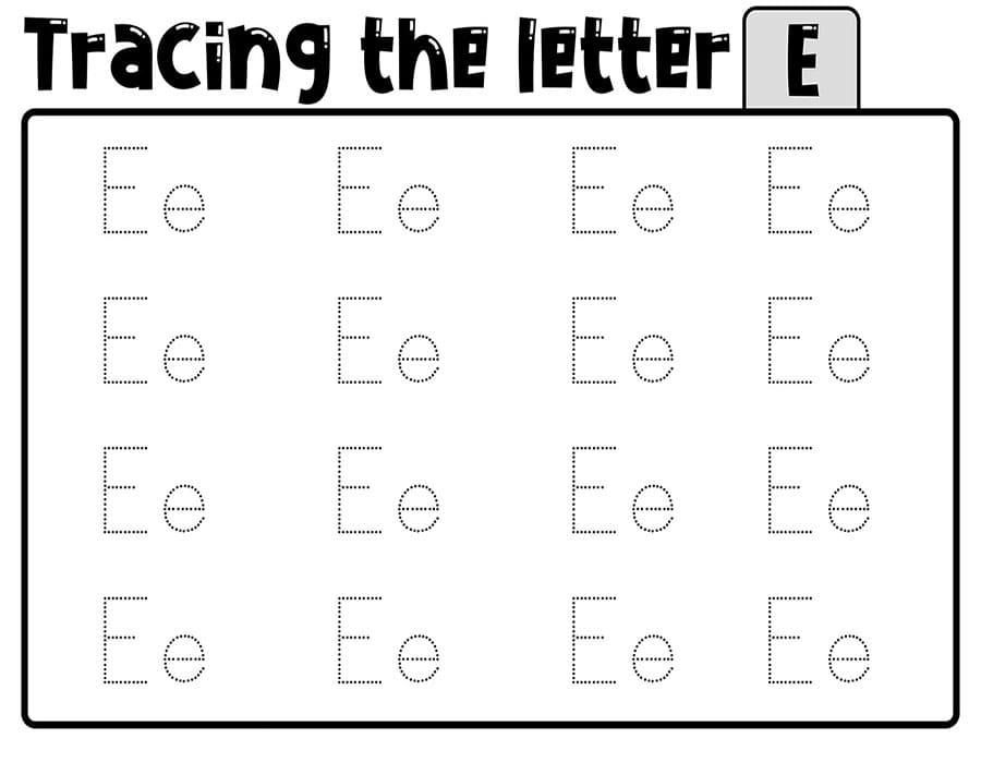 Printable Letter E Tracing Outline
