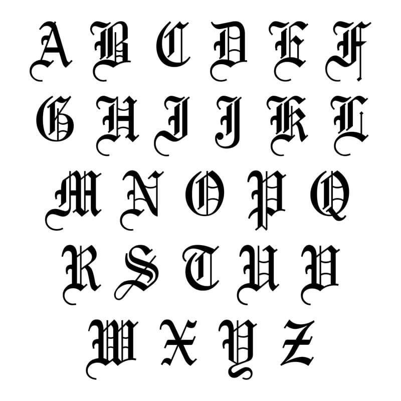 Printable Old English Latin Letters Alphabet