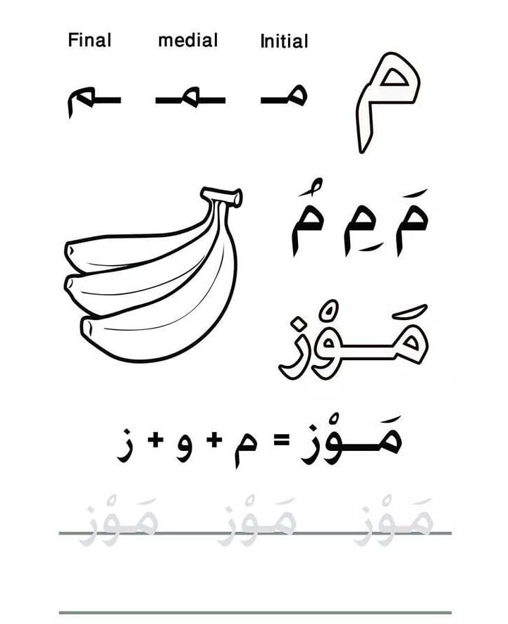 Printable Practice Arabic Letters