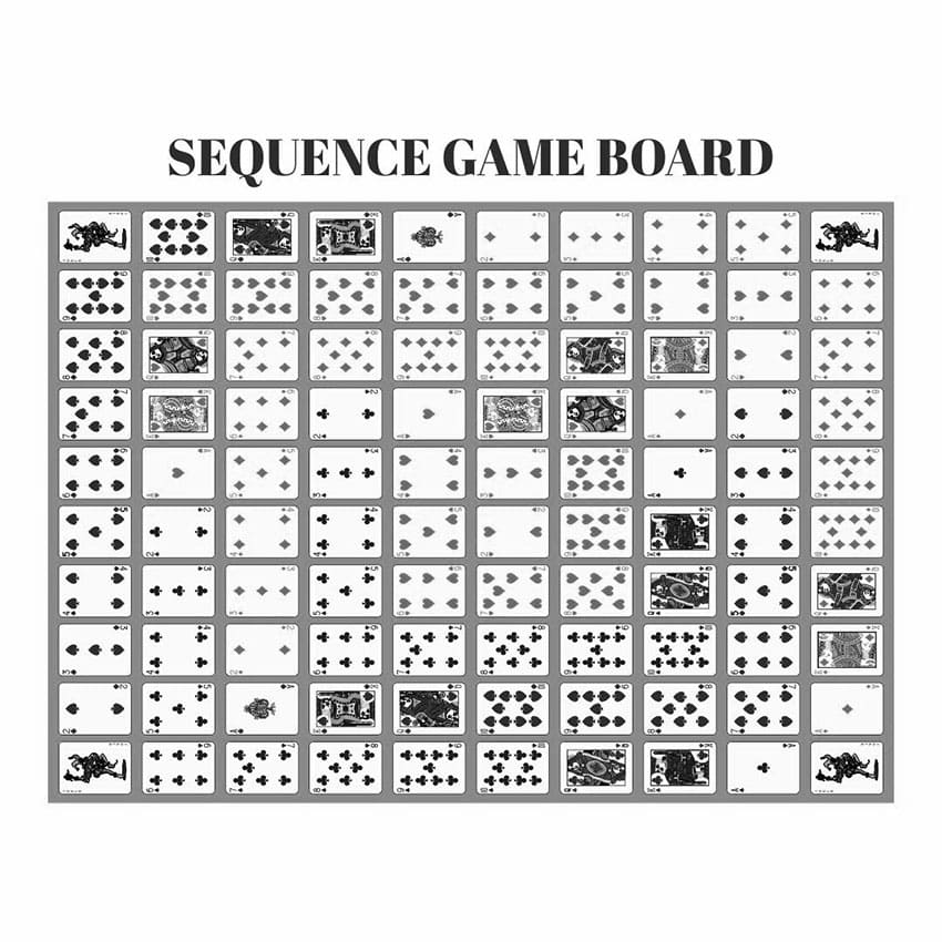 Printable Sequence Board Game