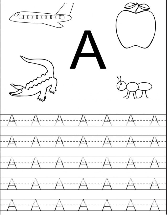 Printable Uppercase Letter A Tracing