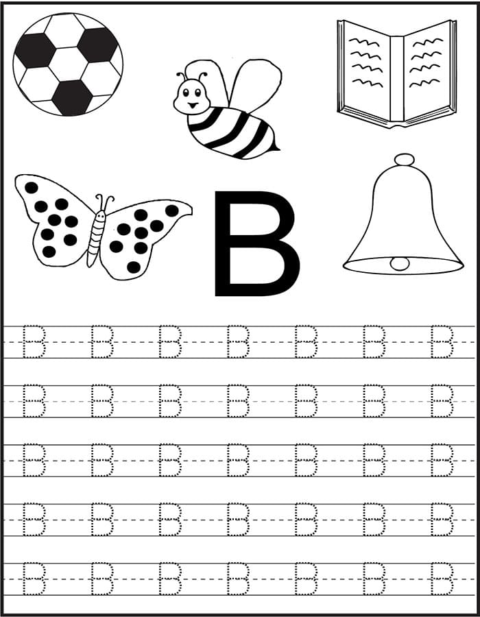 Printable Uppercase Letter B Tracing