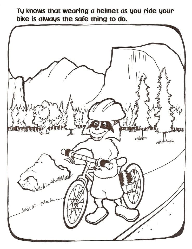 Bicycle Safety Free Printable coloring page