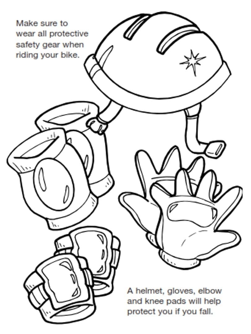 Bicycle Safety for Kindergarten coloring page