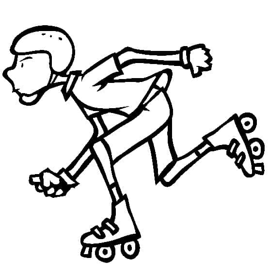 Boy on Roller Skates coloring page